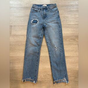 Madewell Classic Straight Jeans, Corrie Wash Step-Hem size 23